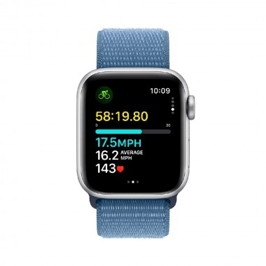 New Apple Watch SE 2 2023 GPS 44mm Silver Aluminum Case w. Winter Blue Sp/Loop (MREF3)