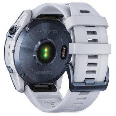 Garmin Fenix 7 Sapphire Solar Mineral Blue DLC Titanium with Whitestone Band (010-02540-24)