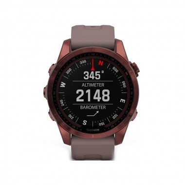 Garmin Fenix 7S Sapphire Solar Dark Bronze Titanium with Shale Gray Band (010-02539-28)