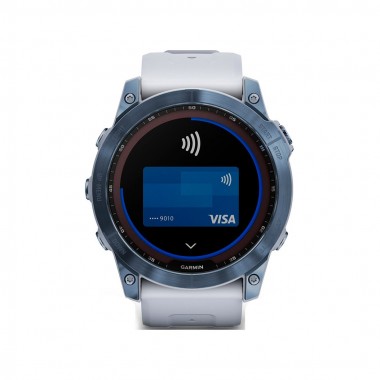 Garmin Fenix 7X Sapphire Solar Mineral Blue DLC Titanium with Whitestone Band (010-02541-14)