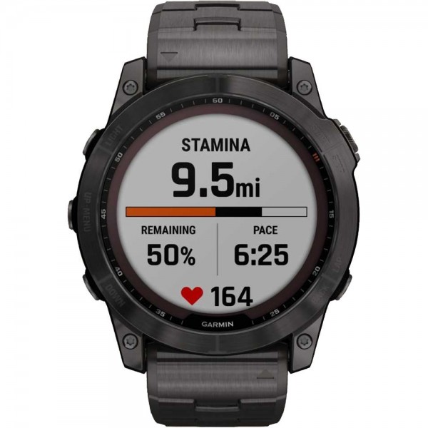 Garmin Fenix 7X Sapphire Solar Carbon Grey DLC Titanium with Carbon Grey DLC Vented Titanium Band (010-02541-27)