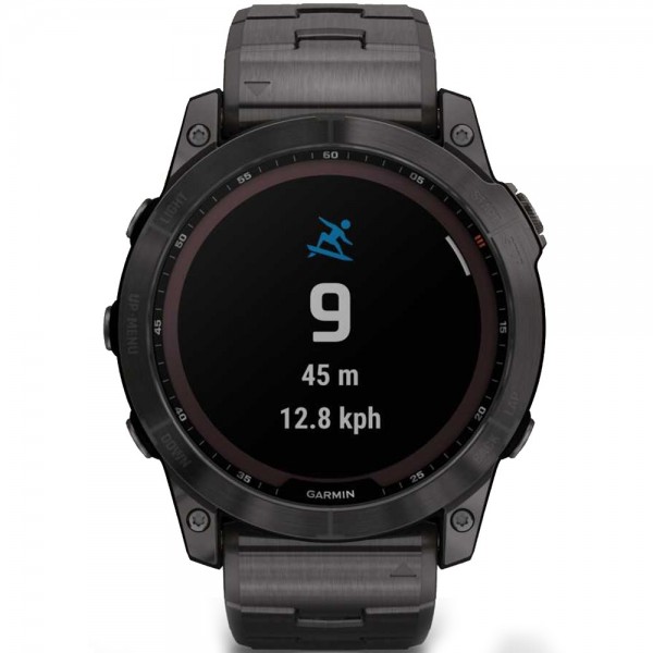 Garmin Fenix 7X Sapphire Solar Carbon Grey DLC Titanium with Carbon Grey DLC Vented Titanium Band (010-02541-27)