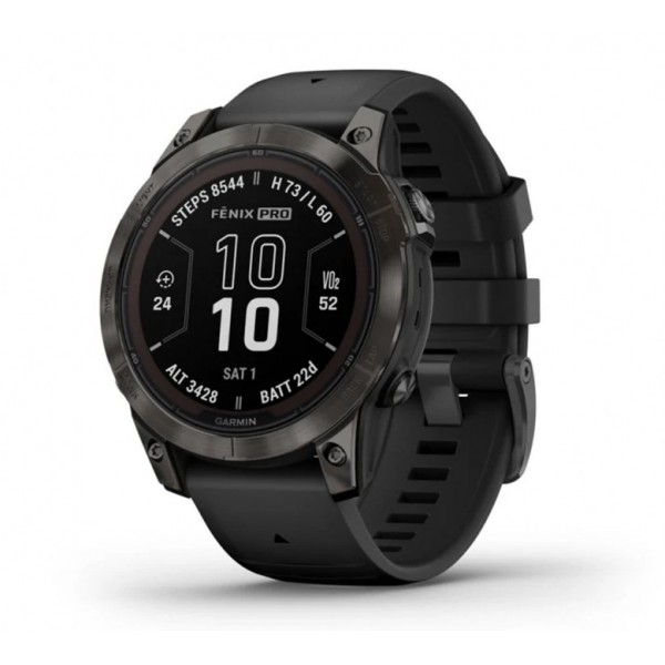 Garmin Fenix 7 Pro Sapphire Solar Carbon Gray DLC Titanium with Black Band (010-02777-10/11)