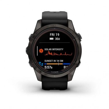 Garmin Fenix 7S Pro Sapphire Solar Carbon Gray DLC Titanium with Black Band (010-02776-10/11)
