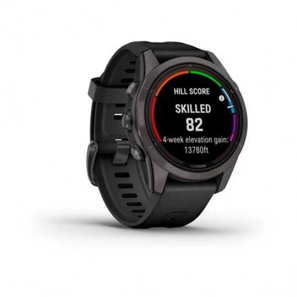 Garmin Fenix 7S Pro Sapphire Solar Carbon Gray DLC Titanium with Black Band (010-02776-10/11)