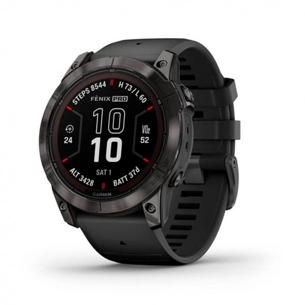 Garmin Fenix 7X Pro Sapphire Solar Carbon Gray DLC Titanium with Black Band (010-02778-10/11)