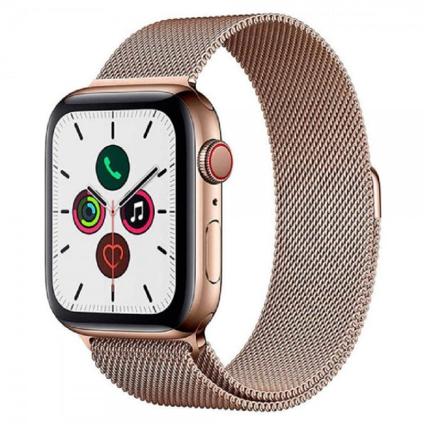 New Apple Watch Series 5 GPS + LTE 44mm Gold Stainless Steel Case with Gold Milanese Loop (MWW62)