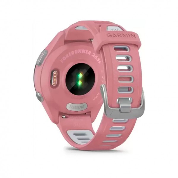 Garmin Forerunner 265S Black Bezel with Light Pink Case and Light Pink/Whitestone Silicone Band (010-02810-05/15)