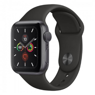New Apple Watch Series 5 GPS 44mm Space Gray Aluminum Case with Black Sport Band (MWVF2)