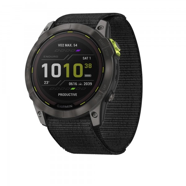 Garmin Enduro 2 Carbon Gray DLC Titanium with Black UltraFit Nylon Strap (010-02754-01)