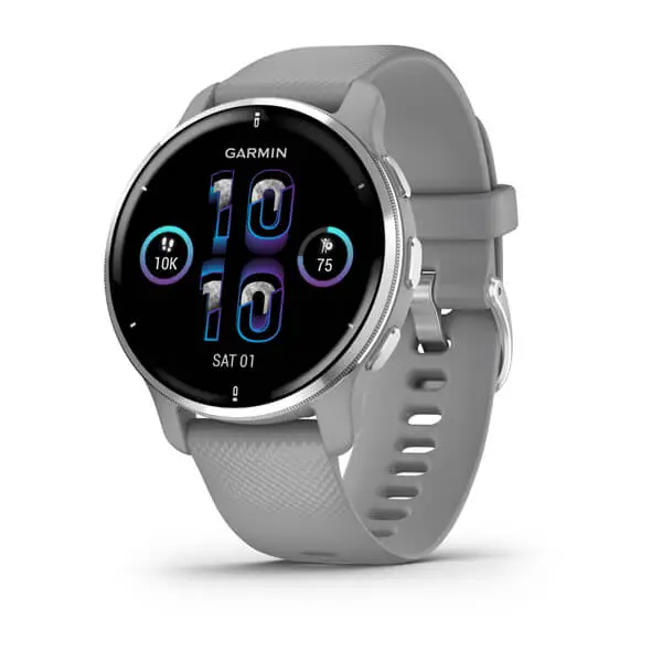 Garmin Venu 2 Plus Silver Stainless Steel Bezel with Powder Gray Case і Silicone Band (010-02496-00/10)