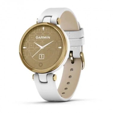 Garmin Lily Classic Edition Light Gold Bezel with White Case and Italian Leather Band (010-02384-A3)
