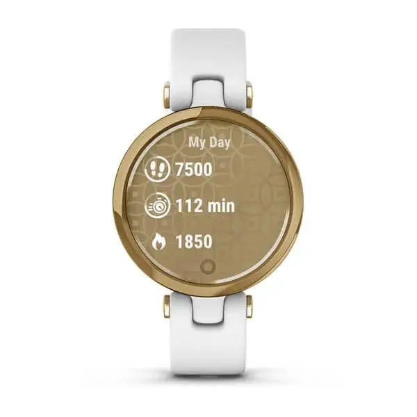 Garmin Lily Classic Edition Light Gold Bezel with White Case and Italian Leather Band (010-02384-A3)