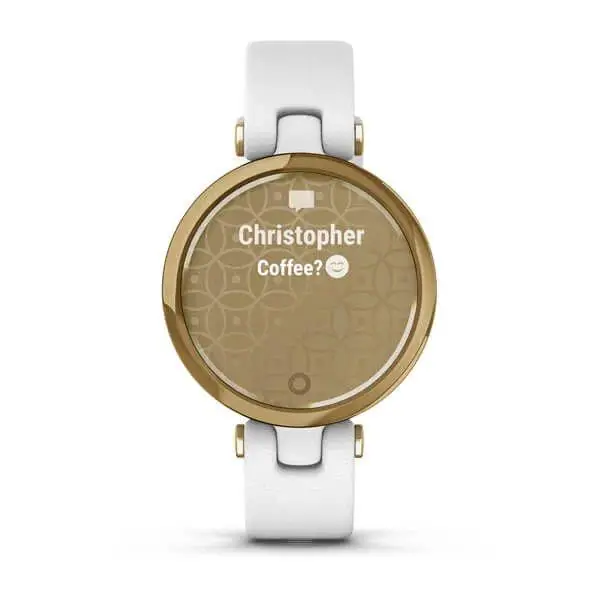 Garmin Lily Classic Edition Light Gold Bezel with White Case and Italian Leather Band (010-02384-A3)