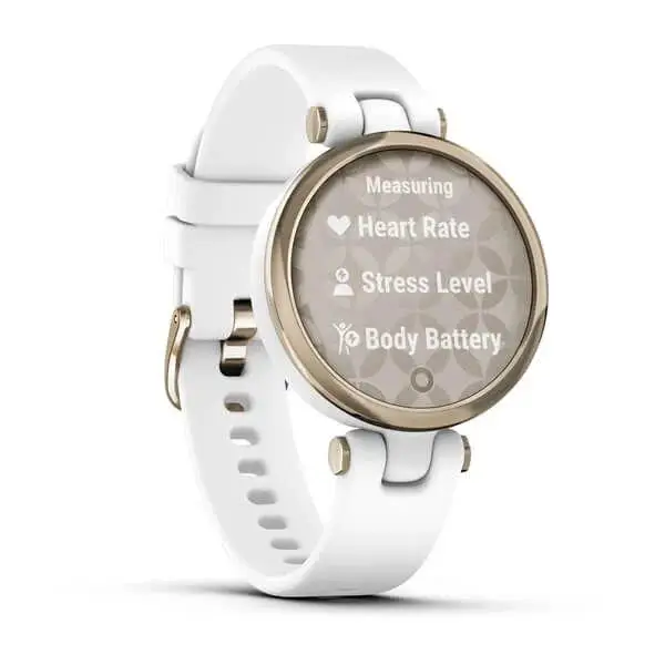 Garmin Lily Sport Edition Cream Gold Bezel with White Case and Silicone Band (010-02384-00)