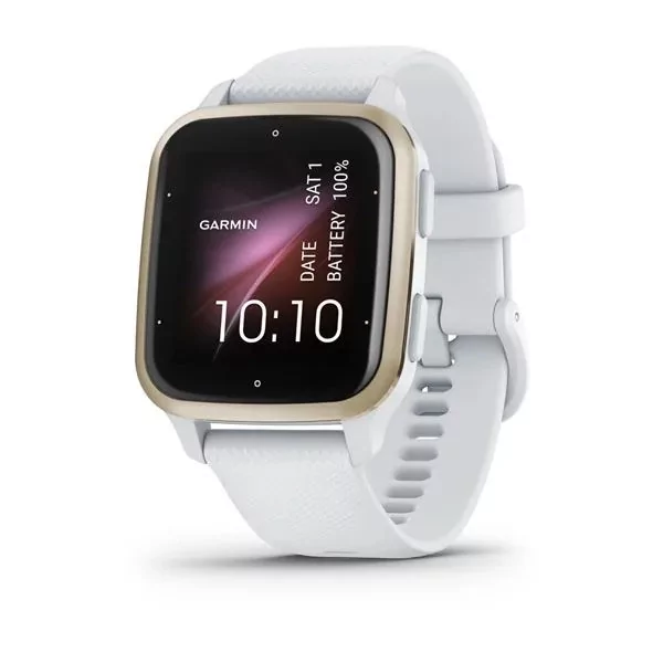 Garmin Venu Sq 2 Cream Gold Aluminum Bezel with White Case and Silicone Band (010-02701-01/11)