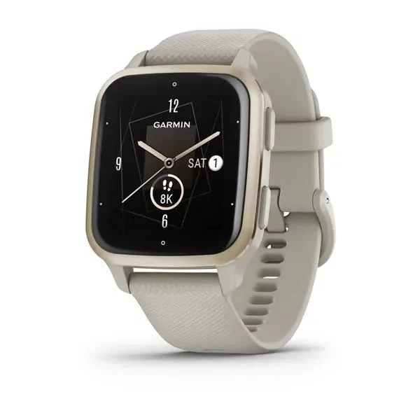 Garmin Venu Sq 2 Music Edition Cream Gold Aluminum Bezel with French Gray Case and Silicone Band (010-02700-02/12)