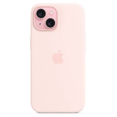 Чохол Silicone case для iPhone 15 with MagSafe Light Pink