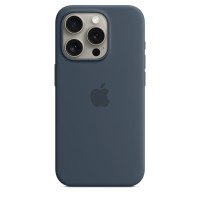 Чехол Silicone case for iPhone 15 Pro with MagSafe Storm Blue