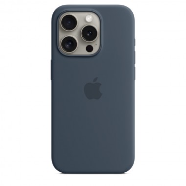 Чохол Silicone case для iPhone 15 Pro with MagSafe Storm Blue