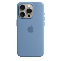 Чехол Silicone case for iPhone 15 Pro Max with MagSafe Winter Blue