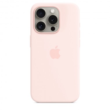 Чохол Silicone case для iPhone 15 Pro with MagSafe Light Pink