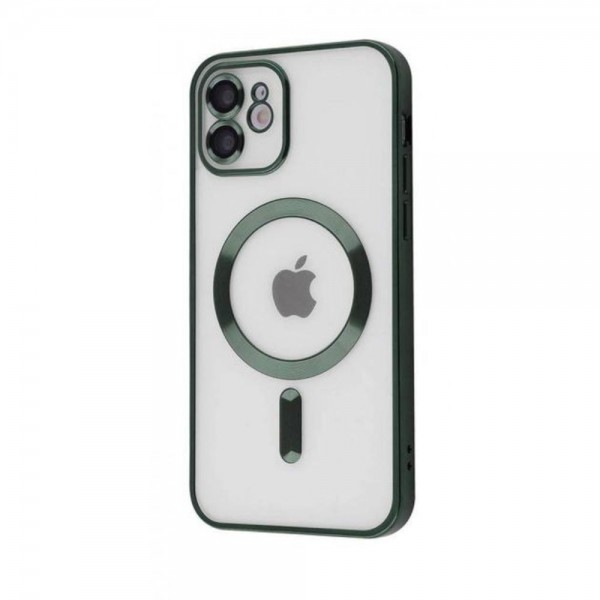 Чохол Metal Matte Case with MagSafe iPhone 12 (dark green)