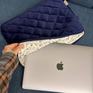 Чохол MyCream 13 дюймів темно-синій із квітами