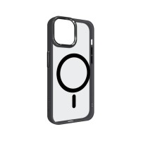 Чехол iPhone 12 Pro Max Black/Transparent MagSafe