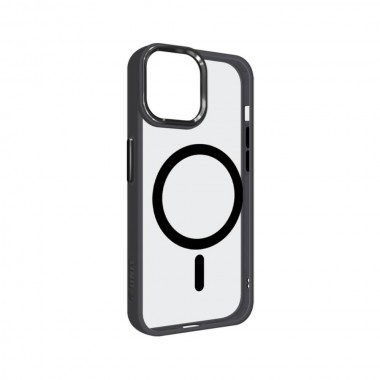 Чохол iPhone 12 Pro Max Black/Transparent MagSafe