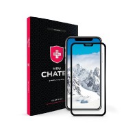 Защитное стекло +NEU Chatel Full 3D Crystal with Mesh for iPhone 11/XR Front Black