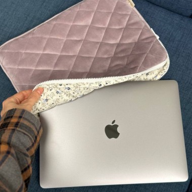 Чехол MyCream 13 дюймов серо-лавандовый с цветами