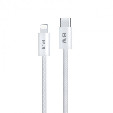 Кабель Blueo Braided PD Fast Charging USB-C to Lightning Cable White