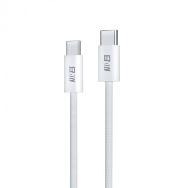 Кабель Blueo Braided PD Fast Charging USB-C to USB-C Cable White