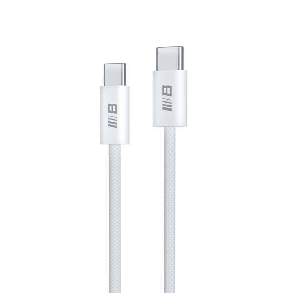 Кабель Blueo Braided PD Fast Charging USB-C to USB-C Cable White