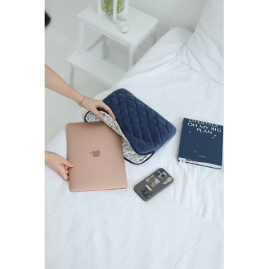 Чохол MyCream 15 дюймів синій з квітами