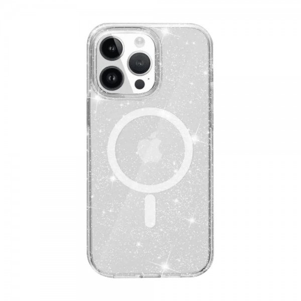 Чохол Blue Crystal Drop PRO Resistance Phone Case для iPhone 15 Pro з MagSafe Glitter Transparent
