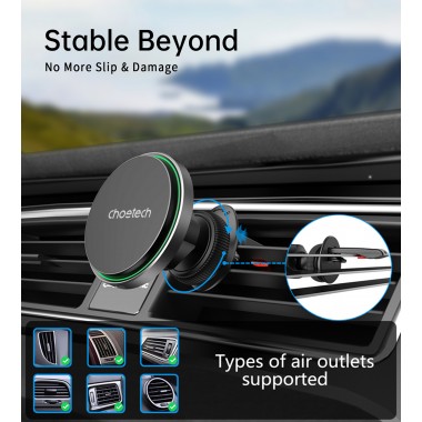 Choetech 15W Magnetic Сar Сharger (Alluminium) Green