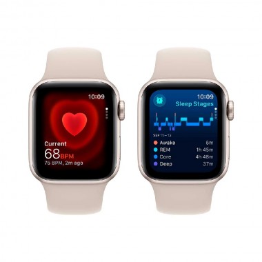 New Apple Watch SE 2 2023 GPS 40mm Starlight Aluminum Case w. Starlight Sport Band S/M (MR9U3) OPENBOX