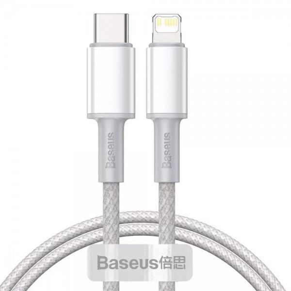 Кабель Baseus High Density Braided Type-C to Lightning PD 20W (2m) white