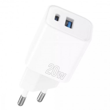СЗУ Proove Silicone Power Plus 20W (Type-C + USB) white