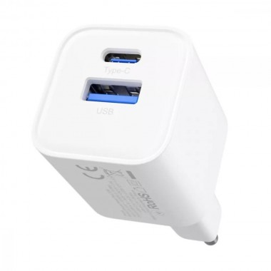 СЗУ Proove Silicone Power Plus 20W (Type-C + USB) white