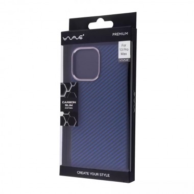 Чехол WAVE Premium Carbon Slim with Magnetic Ring iPhone 13 Pro Max Blue
