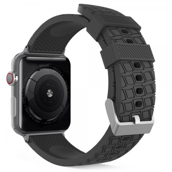 Ремінець AhaStyle Premium Tire Texture Silicone Bands для Apple Watch 38/40/41 mm Black