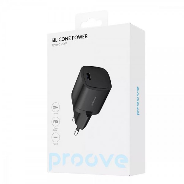 СЗУ Proove Silicone Power 20W (Type-C) Black