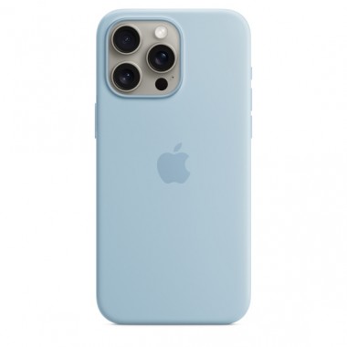 Чехол Silicone case for iPhone 15 Pro with MagSafe Light Blue