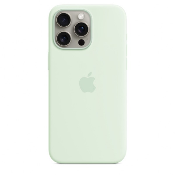 Чохол Silicone case для iPhone 15 Pro з MagSafe Soft Mint