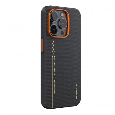 Чехол Blueo Fully Wrapped Aramid Fiber Case for iPhone 15 Pro Black/Orange