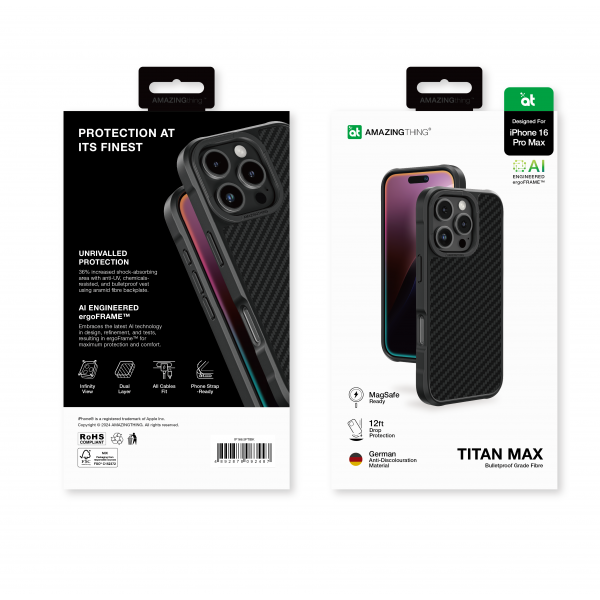Чехол AmazingThing Titan Max (1500D) Case for iPhone 16 Pro Max with MagSafe Black