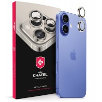 Защитное стекло на камеру +NEU Chatel Metal Frame Lens Protector Glass for iPhone 16/16 Plus Pink